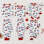 Christmas Allover red and Blue Car Print Family Matching Long-sleeve Pajamas Sets (Flame Resistant)  image 2