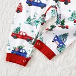 Christmas Allover red and Blue Car Print Family Matching Long-sleeve Pajamas Sets (Flame Resistant)  image 4