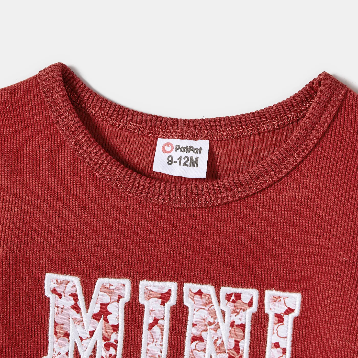Mommy and Me Embroidery Letter Print Long Sleeve Sweatshirts Burgundy image 3