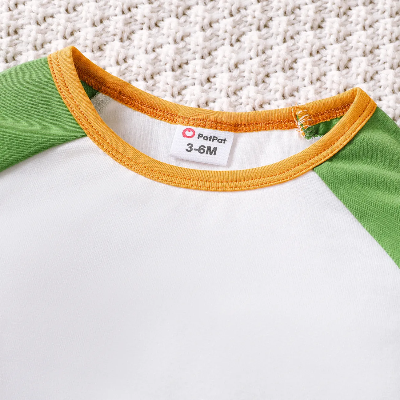 Bebé Unissexo Costuras de tecido Casual Manga comprida T-shirts Verde big image 1