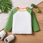 Bebé Unisex Costura de tela Informal Manga larga Camiseta Verde
