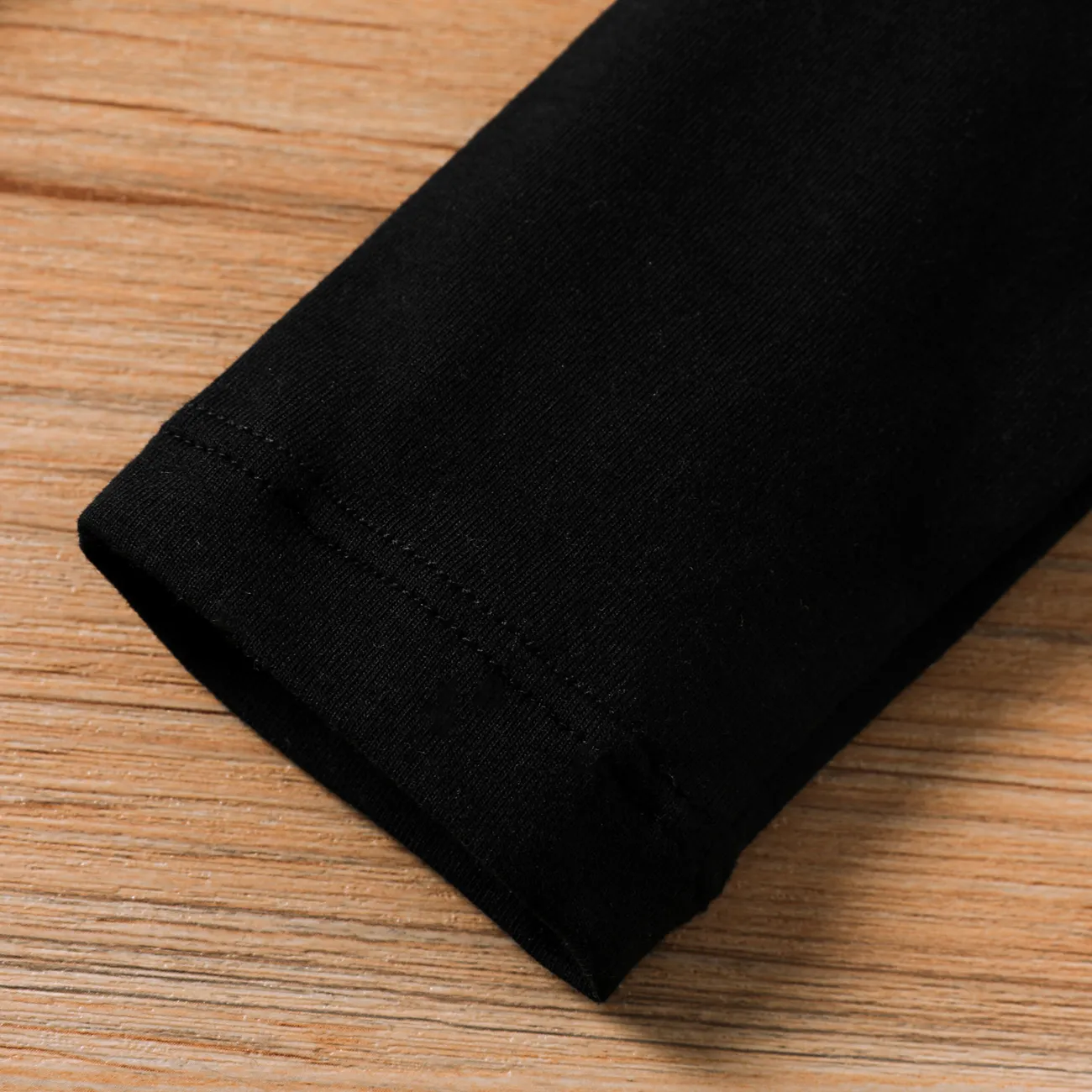 Bébé Unisexe Couture de tissus Décontracté Manches longues T-Shirt Noir big image 1