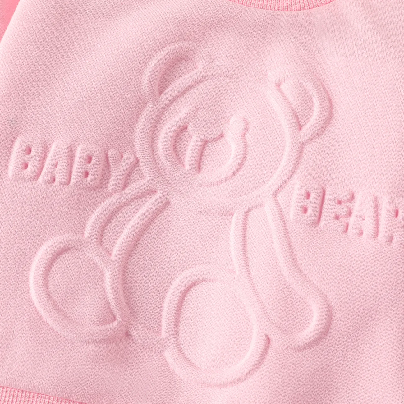 2 unidades Bebé Menina Hipertátil/3D Urso Infantil Manga comprida Conjunto para bebé Rosa big image 1