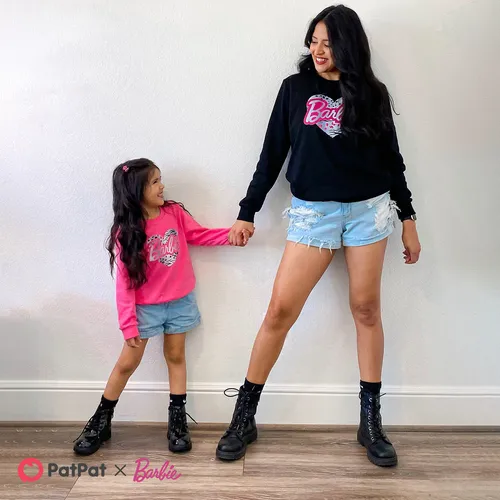 Barbie Mommy and Me Letter Heart Print Long-sleeve Top