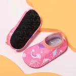Meias de chão antiderrapantes com padrão de dinossauro para bebês/crianças Rosa
