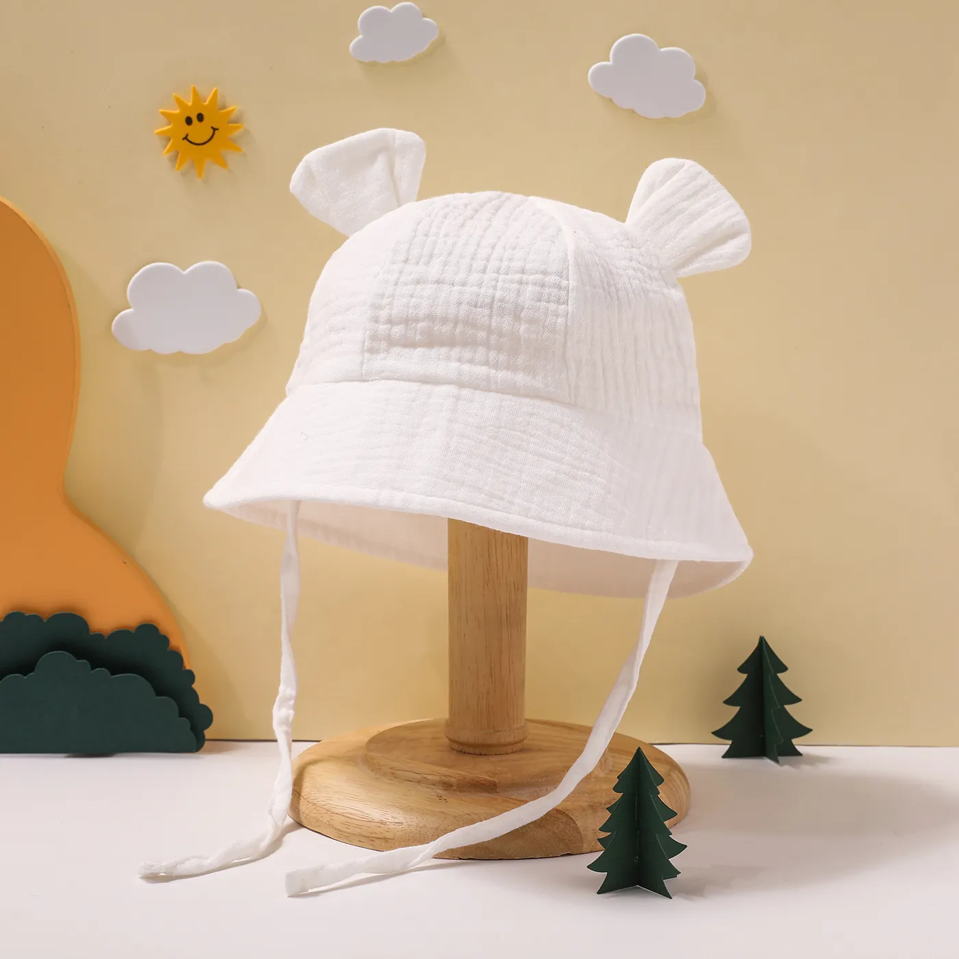 100% Cotton Baby Cute Rabbit Ears Fisherman Hat   image 2