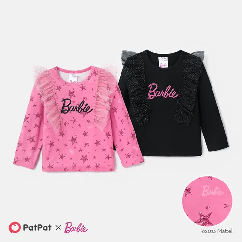 Barbie 小童 女 荷葉邊 童趣 長袖 T恤