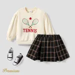 2pcs Cotton Blend  Medium Thick School Toddler Girl  Dress Set with Pleat  image 4