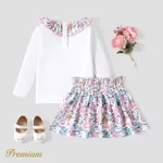 2 pcs Elegant  Smocked Toddler Girl Suit-Dress with Floral Pattern  image 4