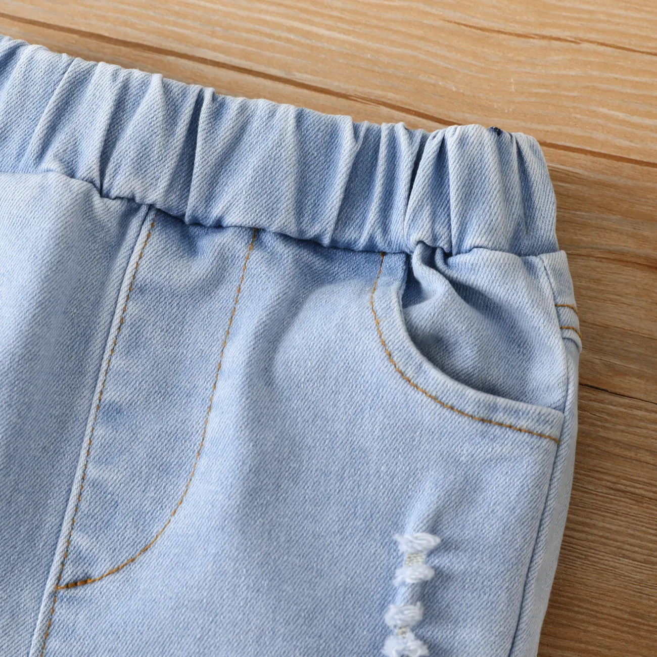 Baby Girl Denim Ripped Flared Jeans  DENIMBLUE big image 1