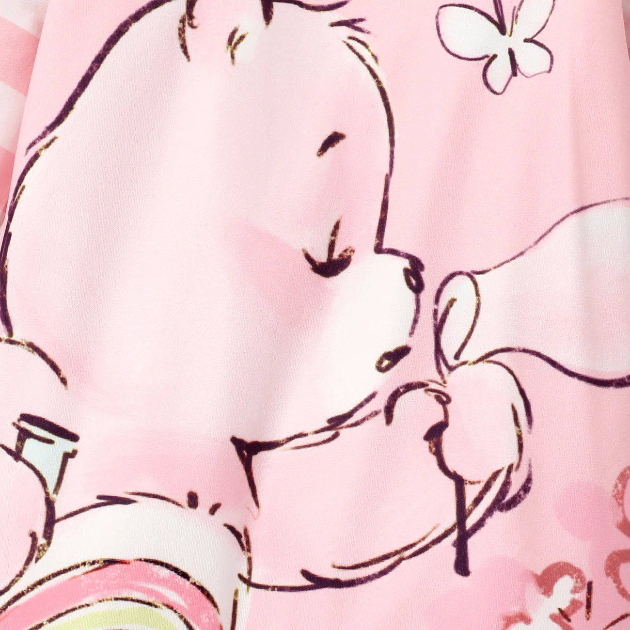 Ursinhos Carinhosos Bebé Unissexo Botão Urso Infantil Manga comprida Macacão Rosa big image 1
