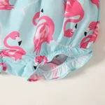 2 unidades Bebé Menina Hipertátil/3D Flamingo Bonito Manga cava Conjunto para bebé  image 5