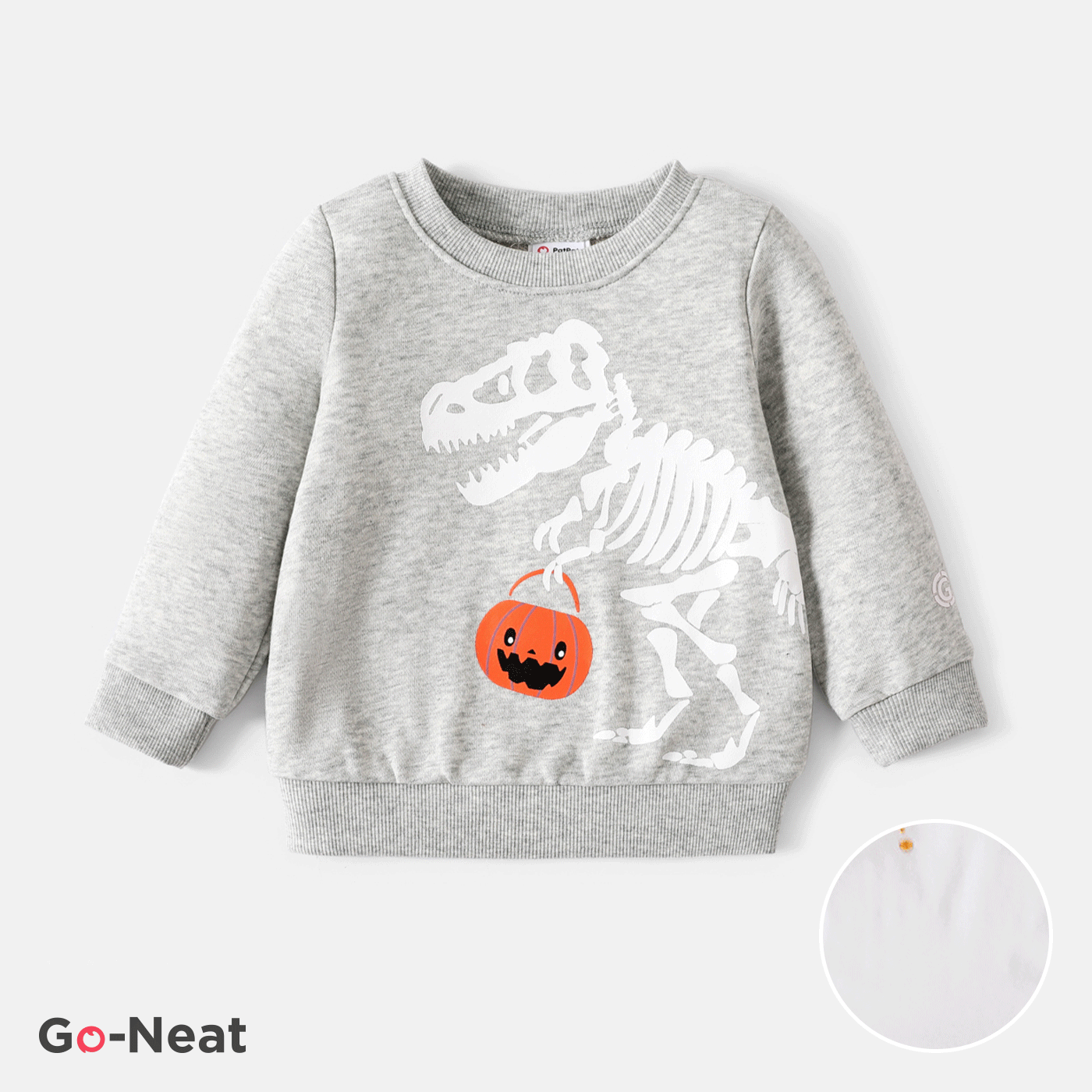 Halloween Baby&Toddlers Boy/Girl Pumpkin and Dinosuar Print T-shirt  big image 1