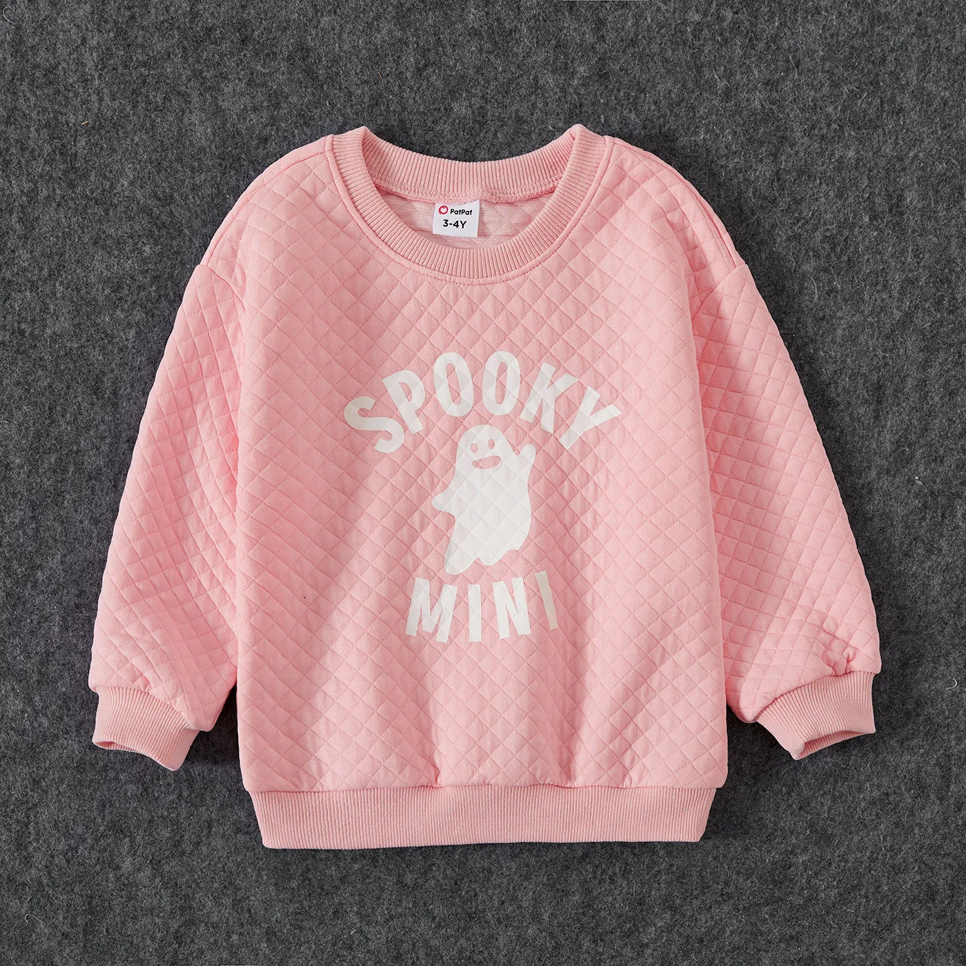 Halloween Family Matching Glow in the Dark Pink Letter & Ghost Print Tops  big image 9