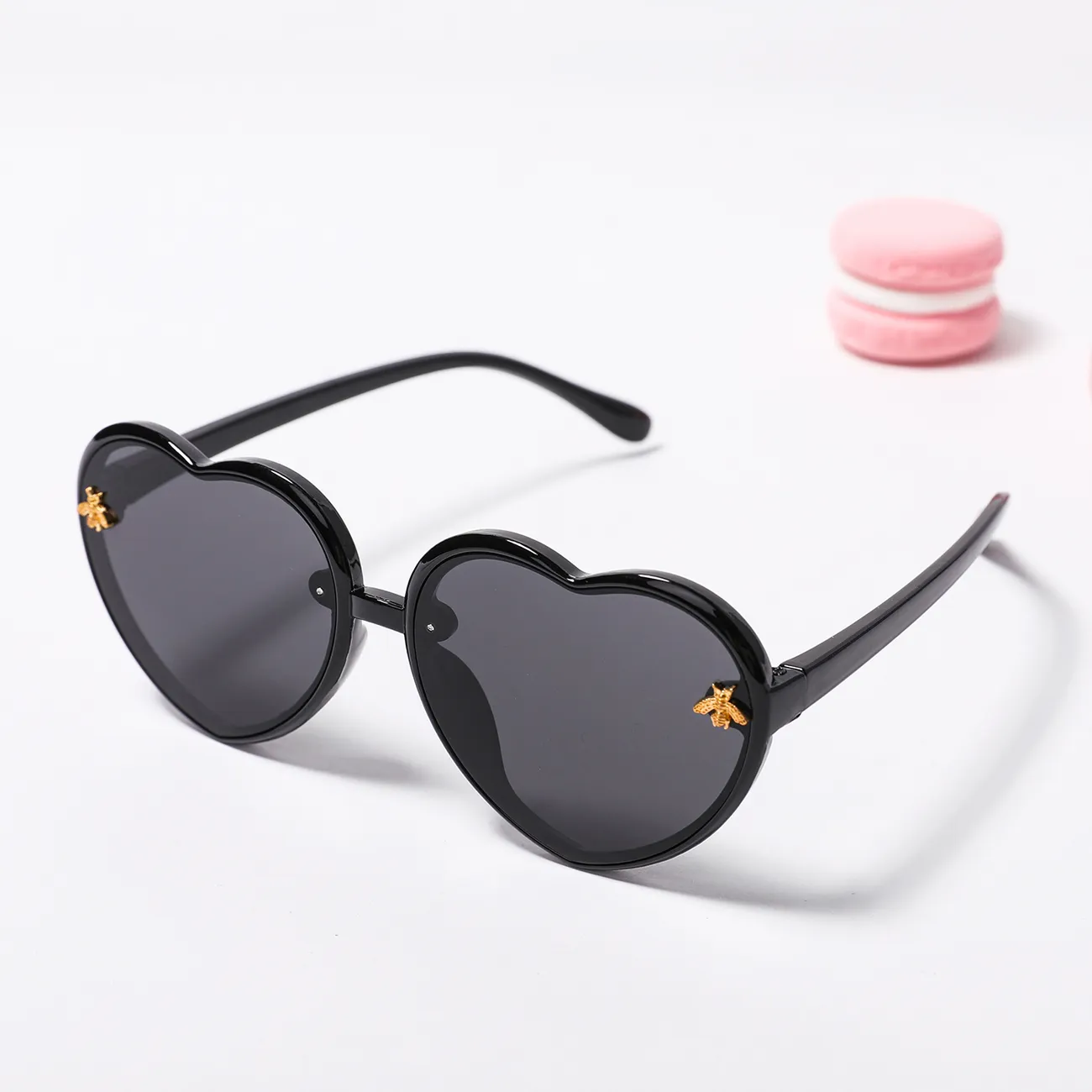 Kleinkind/Kind Herzrahmen-Sonnenbrille (mit Brillenetui) schwarz big image 1