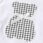 2pcs Baby Girl Cotton Animal Pattern Ruffle Top and Allover Plaid Bow Decor Shorts Set  image 4