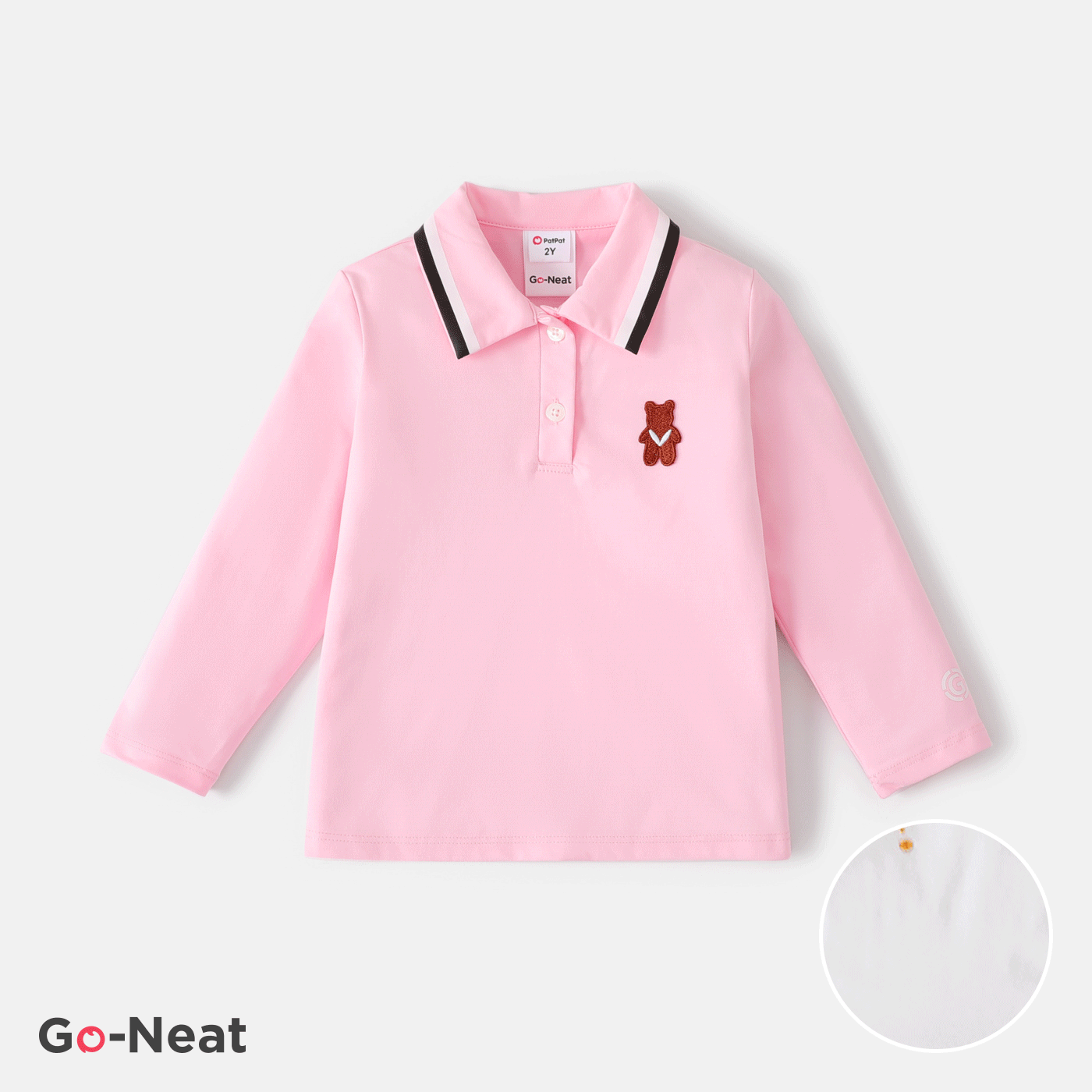 go-neat toddlers school style polo collar long sleeve shirt