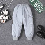 Toddler Boy Cotton-Padded Pocket Design Pants Grey
