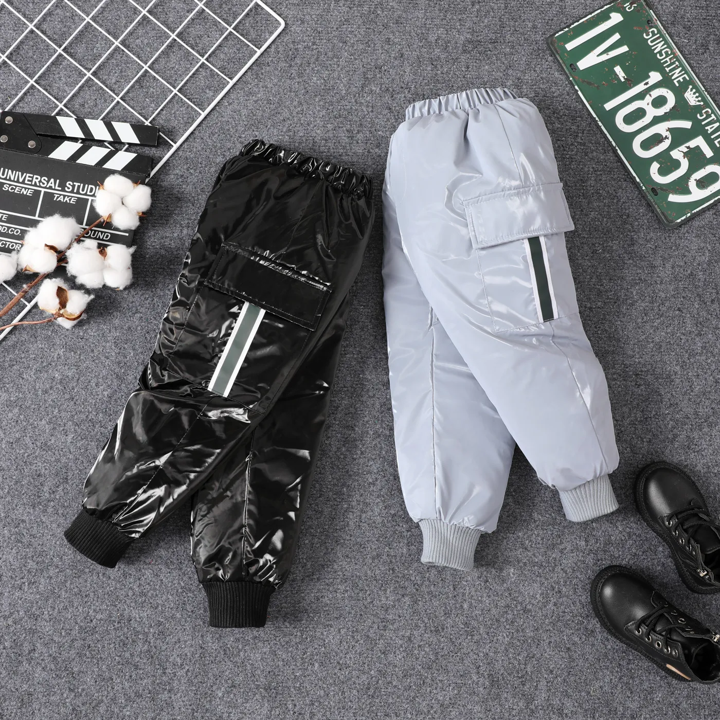 Toddler Boy Cotton-Padded Pocket Design Pants