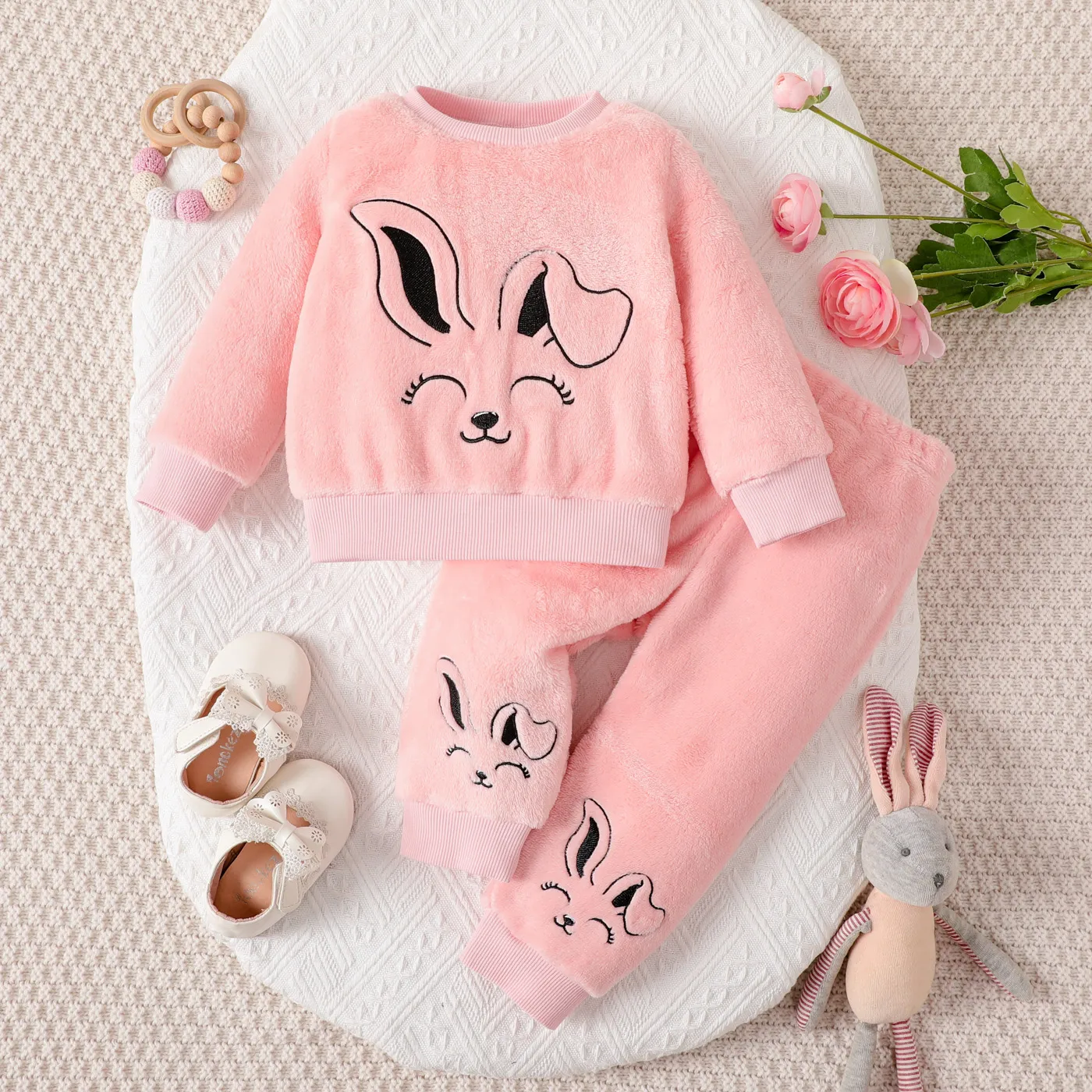 

2PCS Baby Girl Childlike Animal Pattern Long Sleeve Set