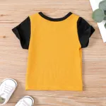 Baby Boy Letter Print Two Tone Waffle Slogan Tee ColorBlock image 2