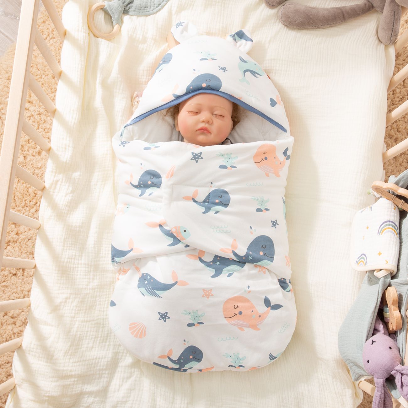 Thick And Soft Cotton Baby Sleeping Bag With Breathable Fillings