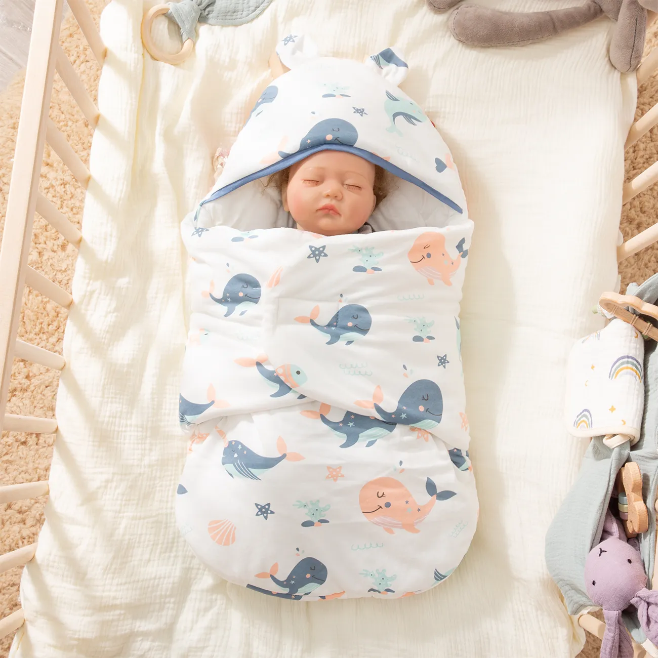 Sac de couchage pour bébé en coton épais et doux avec garnitures  respirantes Uniquement 6,90 BHD بات بات Mobile