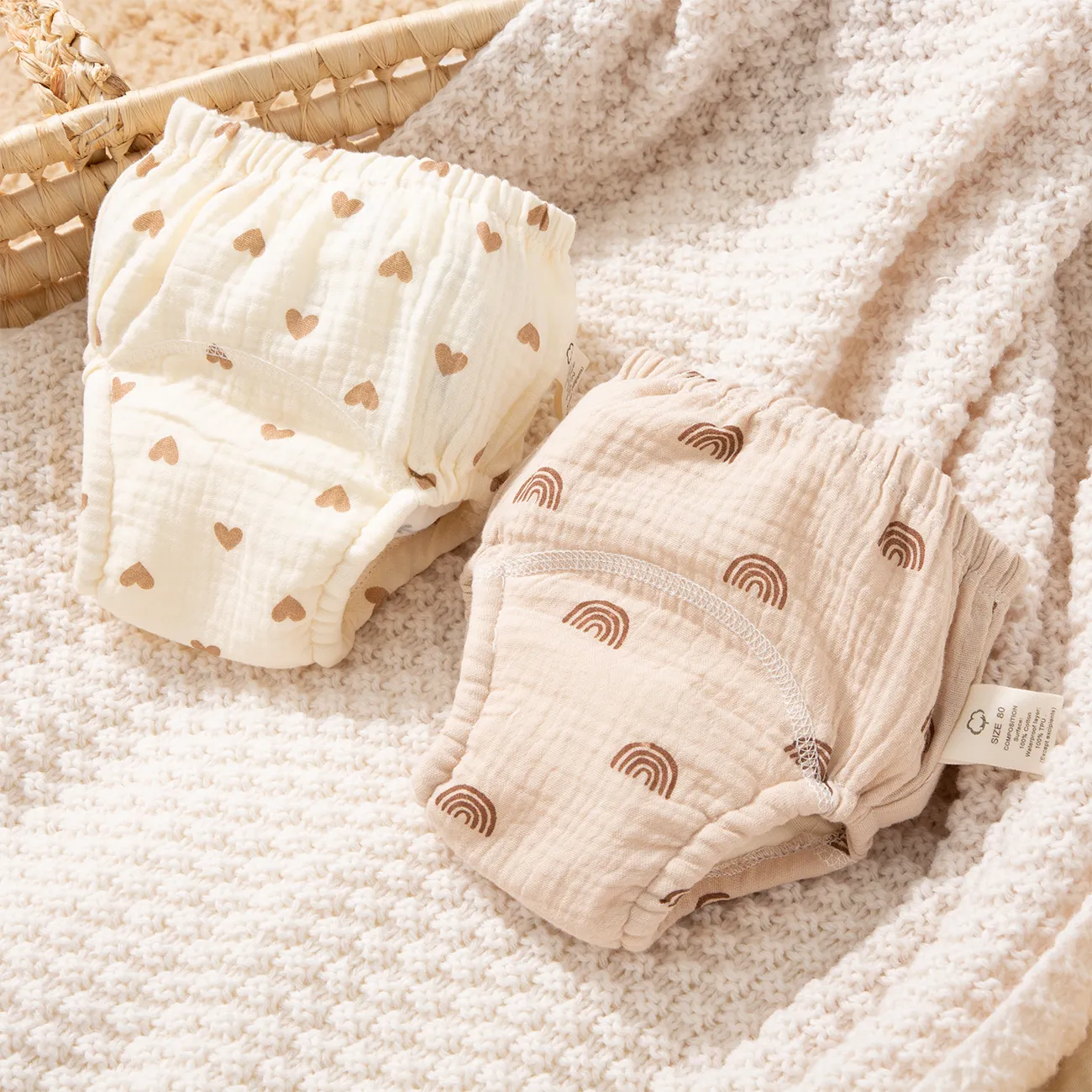 Pañales de tela para bebé 100% algodón con estampados de arco iris Sólo  $5.39 PatPat US Móviles
