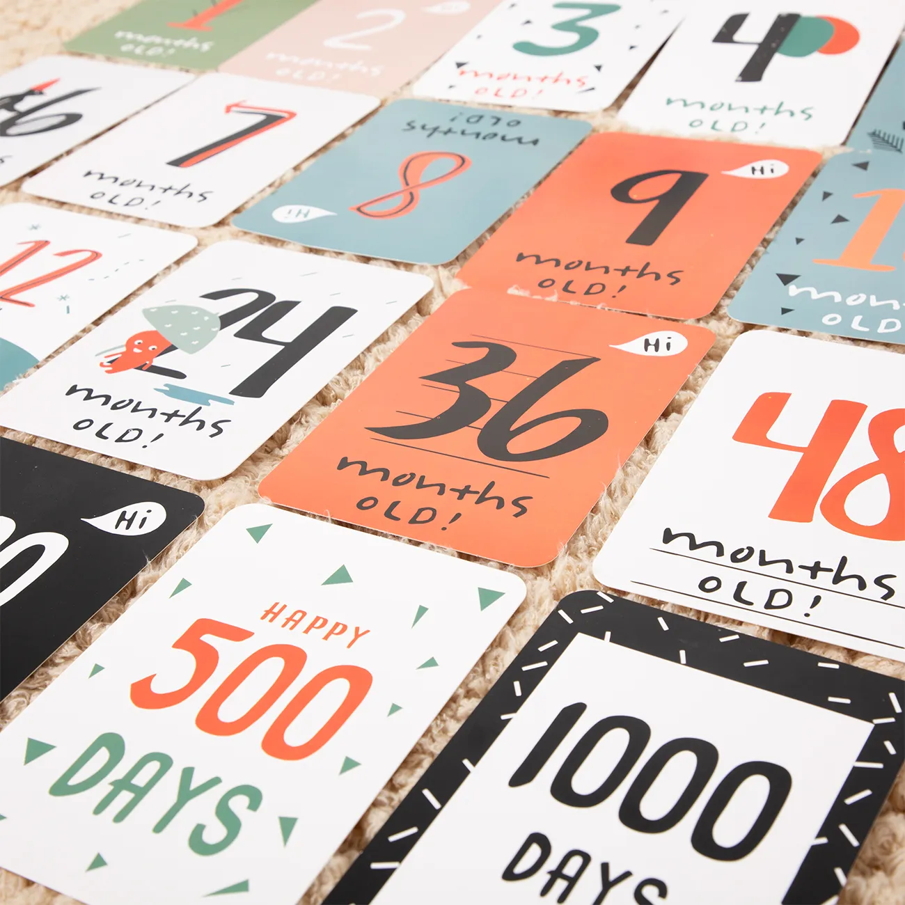 20pcs Commemorative Cards for The Number of Days In The Baby's Birth Month White image 3