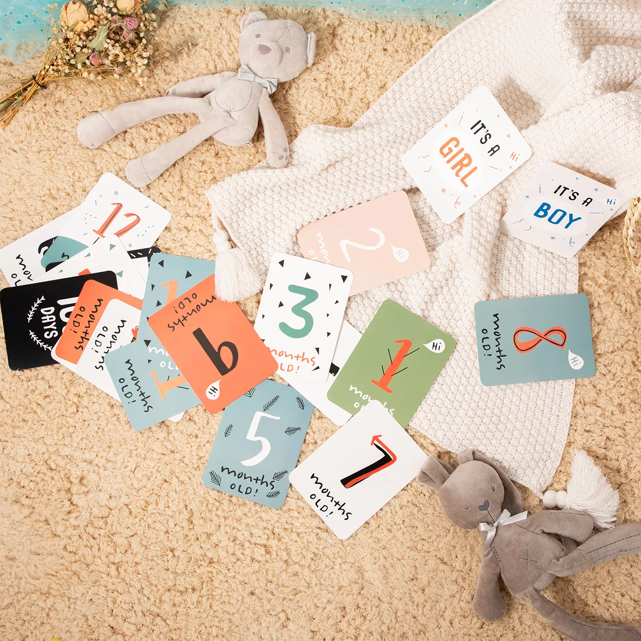 20pcs Commemorative Cards for The Number of Days In The Baby's Birth Month White image 4