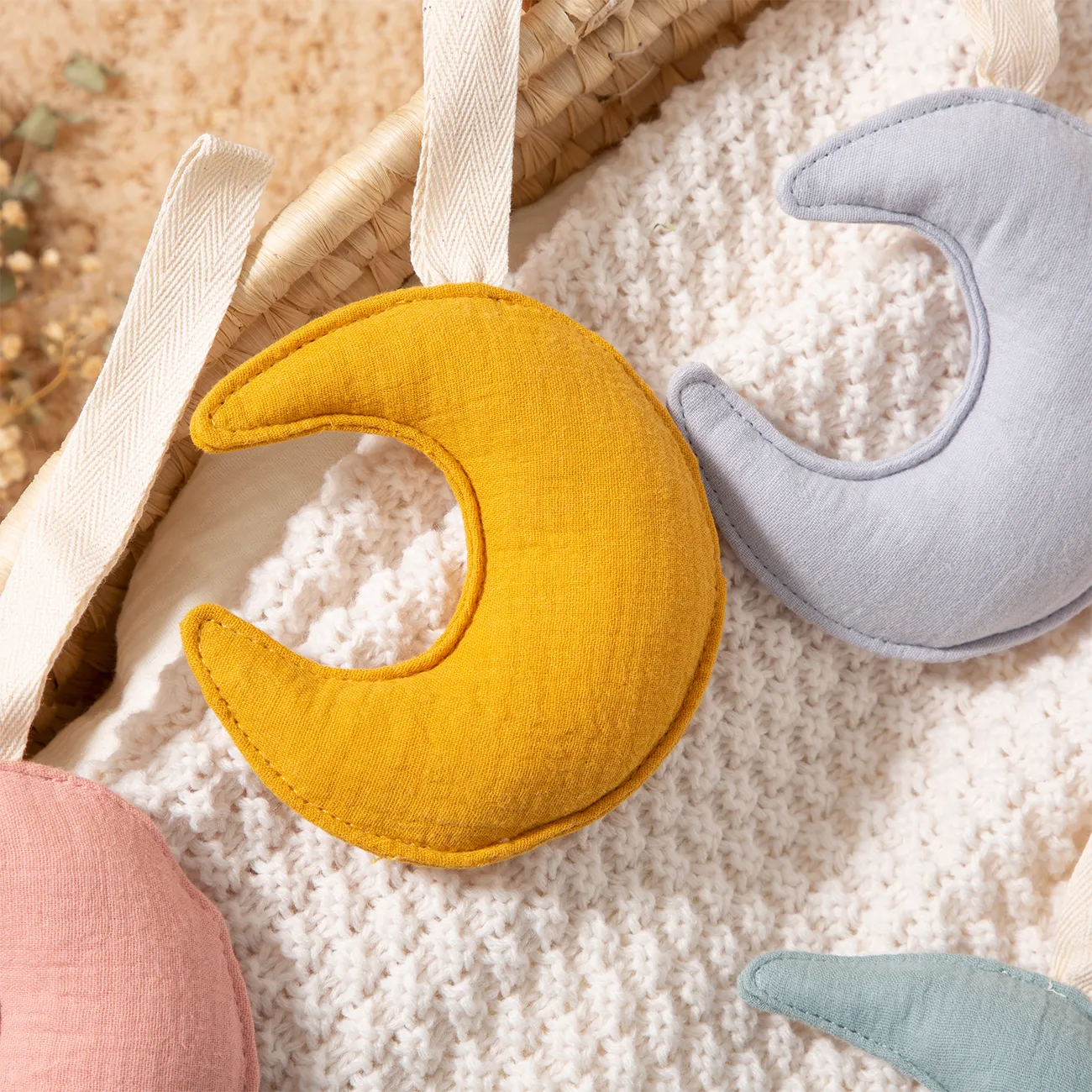 Baby Pacifier Clip with Cotton Moon for Anti-drop Ginger