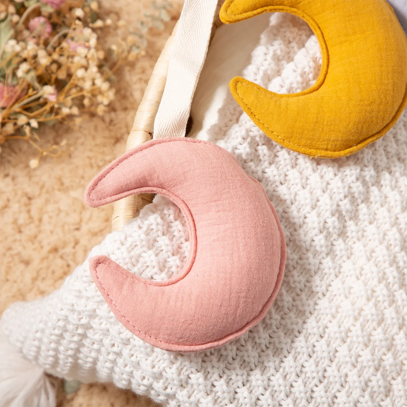 Baby Pacifier Clip with Cotton Moon for Anti-drop  big image 1