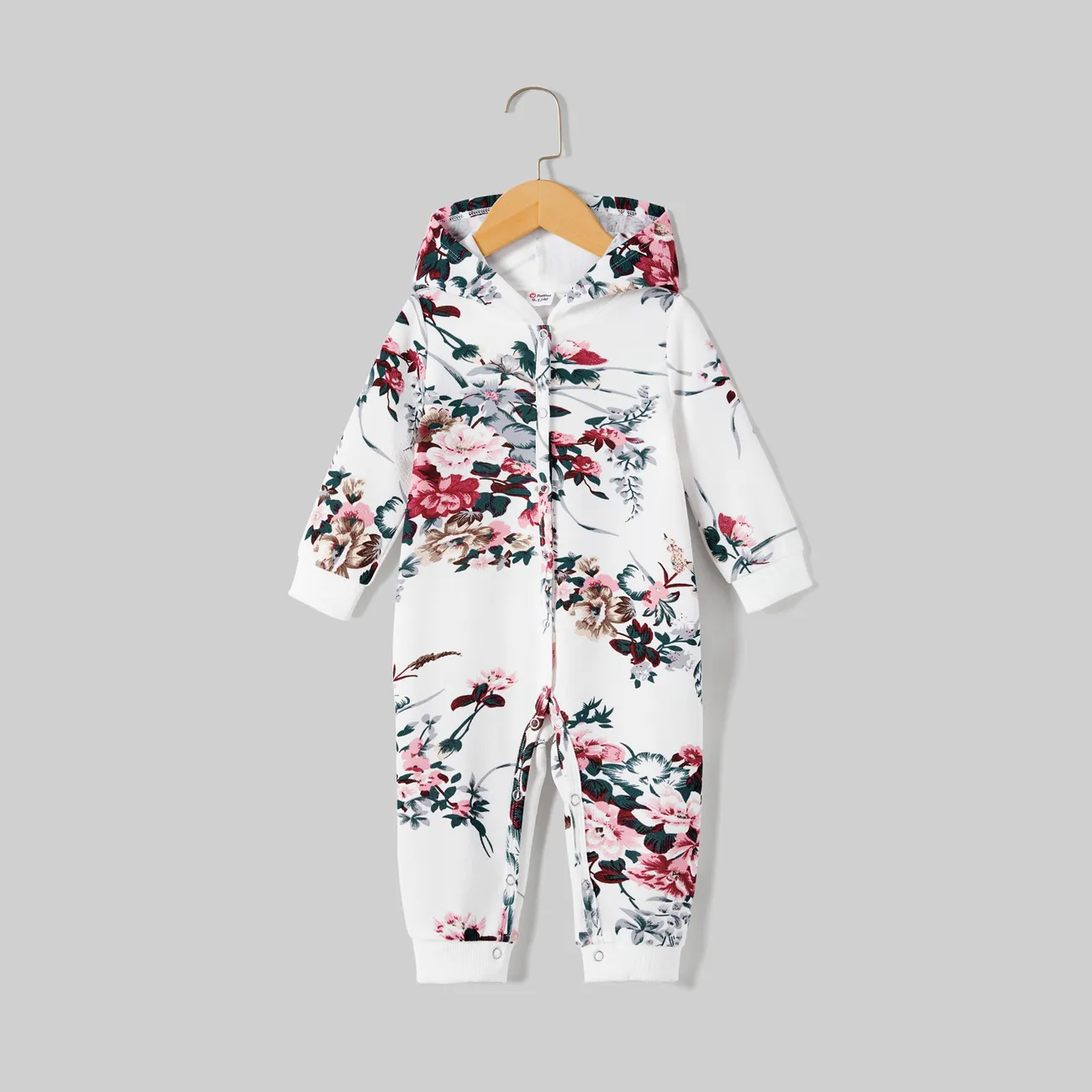 Mommy and Me Flora Print Long-sleeve Belted Dresses big image 1
