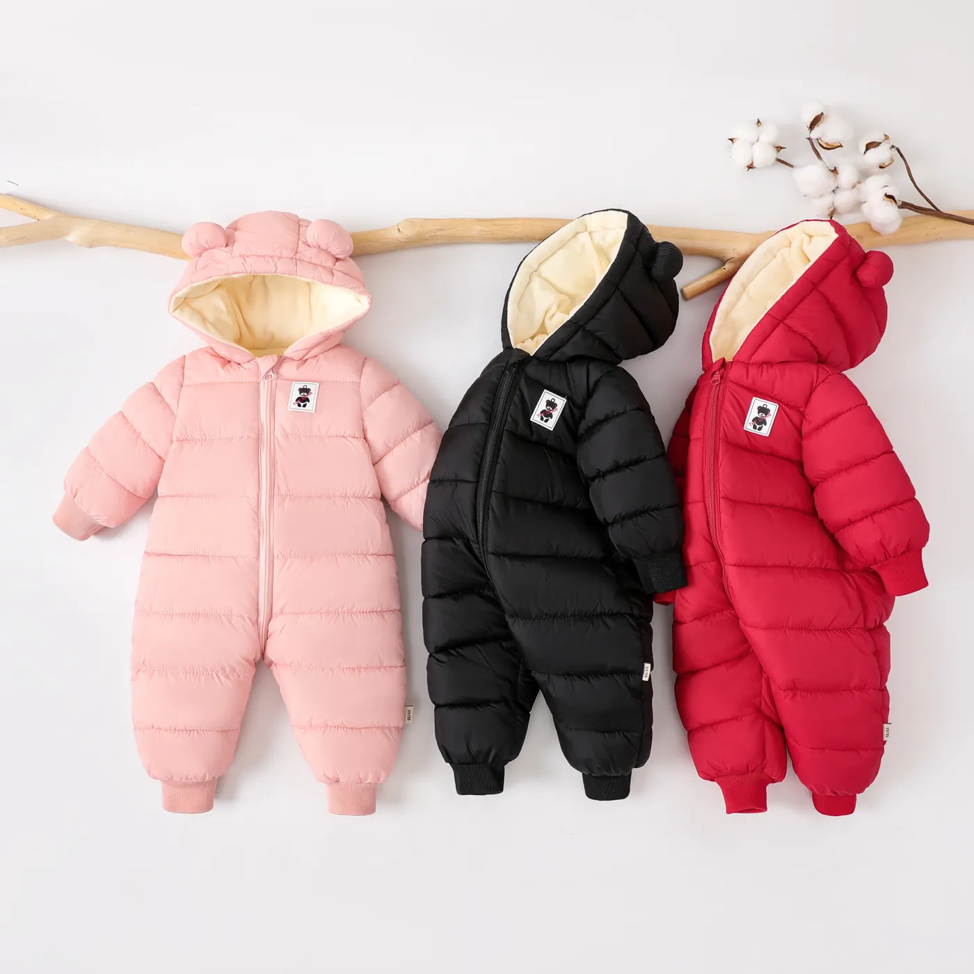 Baby Boy/Girl  3D hooded-ear  Cotton-Padded Winter Jumpsuit