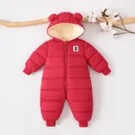 Baby Boy/Girl  3D hooded-ear  Cotton-Padded Winter Jumpsuit Red