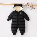 Baby Boy/Girl  3D hooded-ear  Cotton-Padded Winter Jumpsuit Black