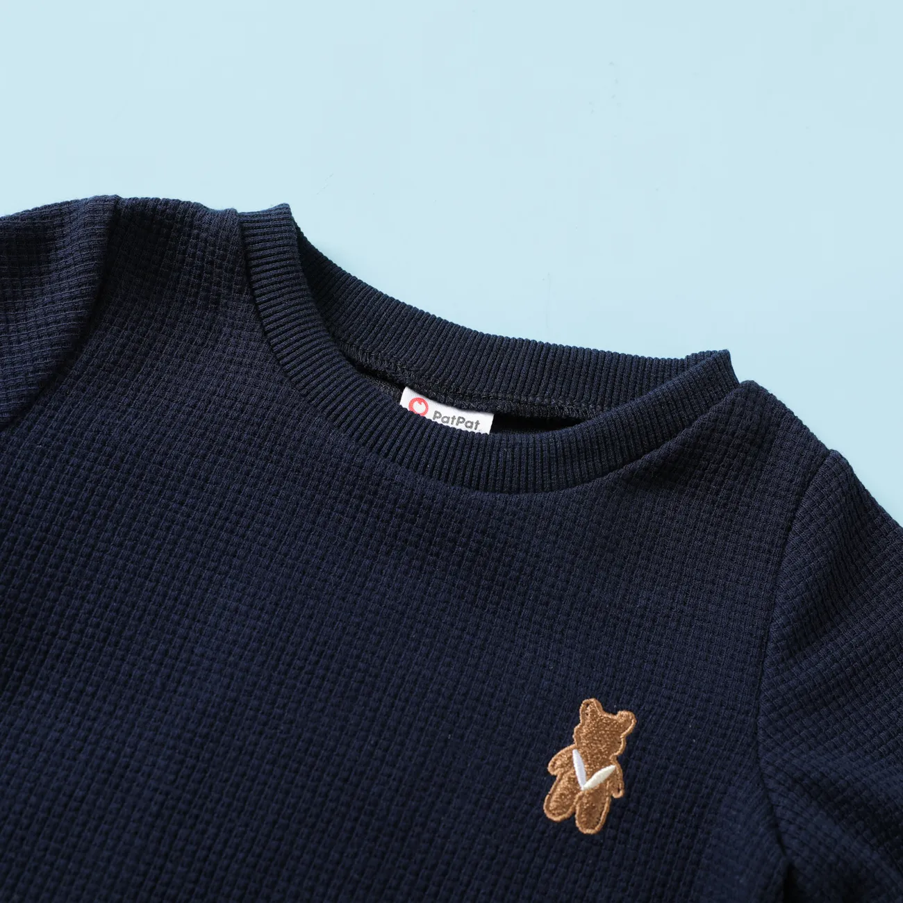 2pcs Baby/Kleinkind Junge/Mädchen Basic Grid Print Sweatshirt und Hosen-Set Baby-Königsblau big image 1