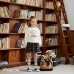 2pcs Cotton Blend  Medium Thick School Toddler Girl  Dress Set with Pleat  image 3
