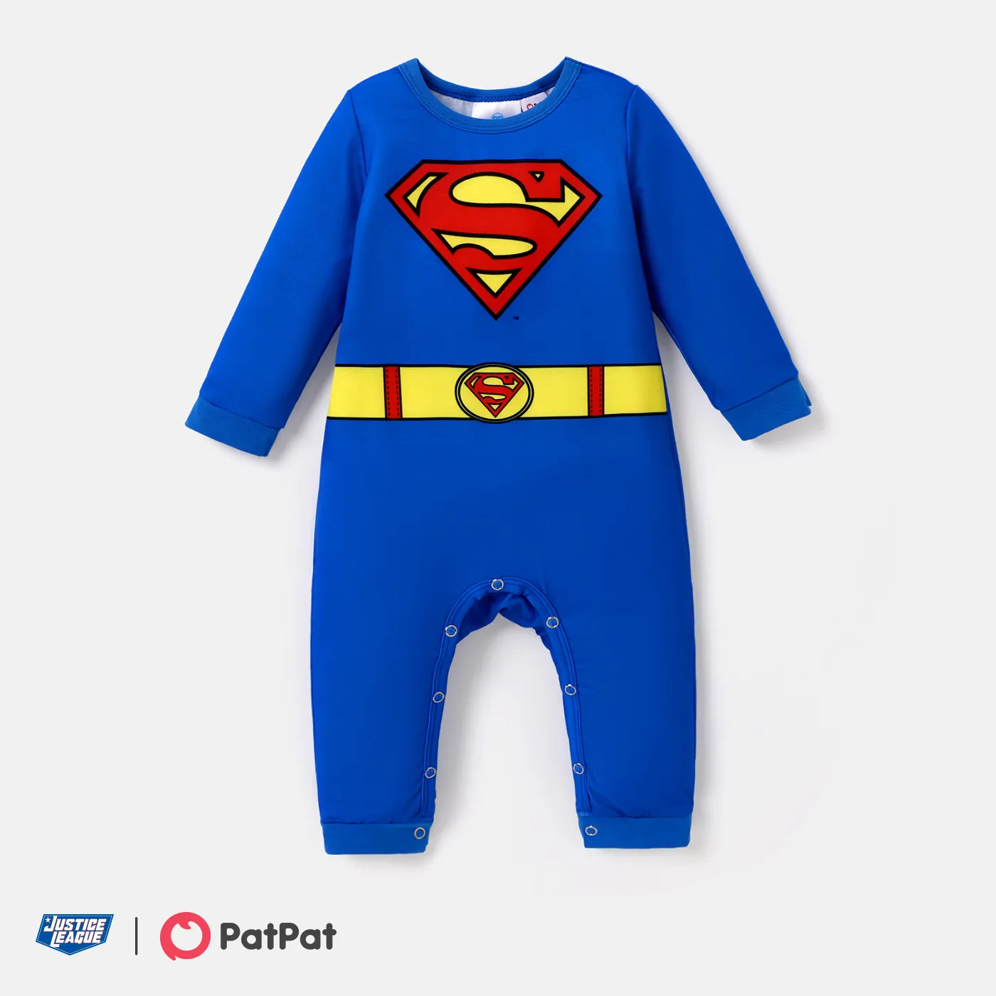 Justice League Baby Boy/Girl Long-sleeve Graphic Jumpsuit Blue