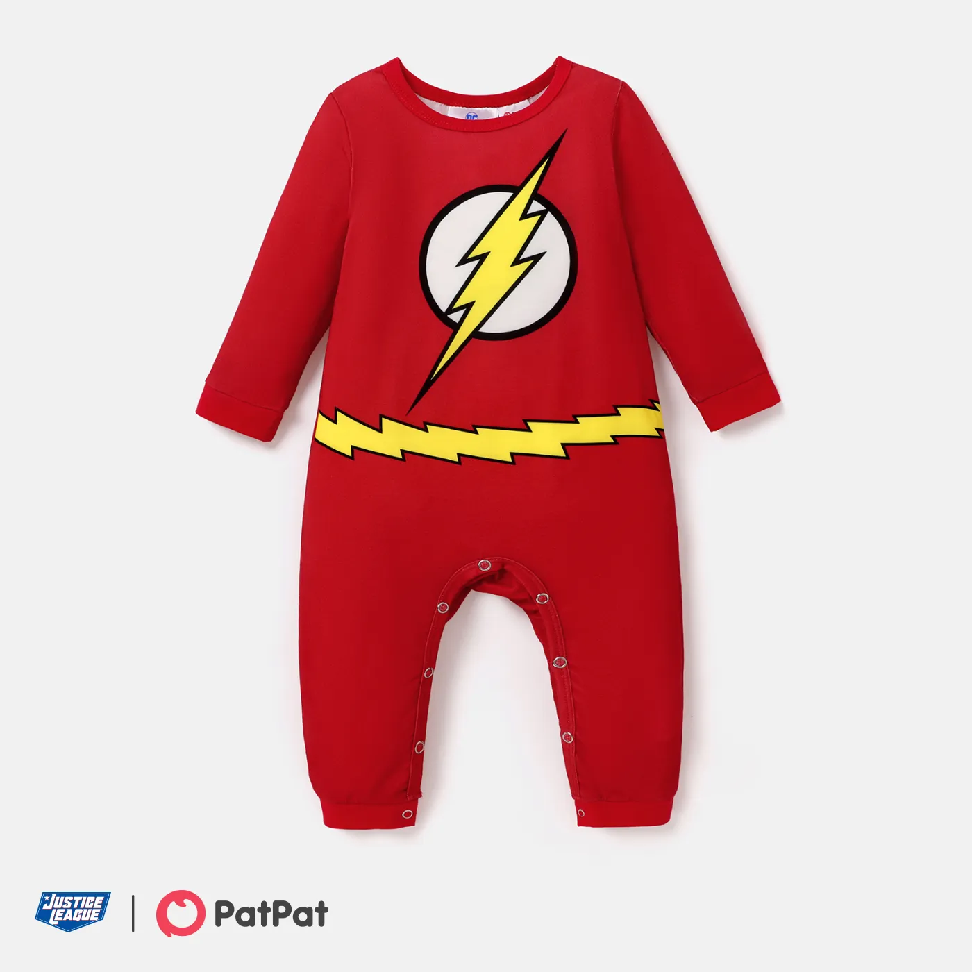 Justice League Baby Boy/Girl Long-sleeve Graphic Jumpsuit Red