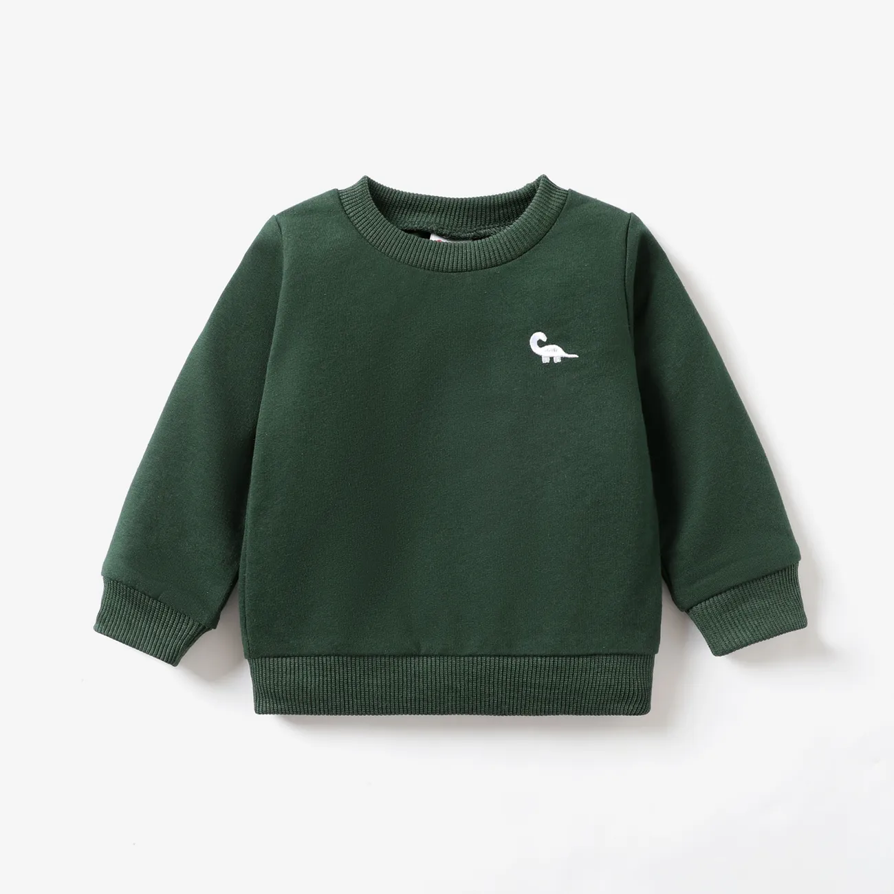 Baby Boy Animal Pattern Dinosaur Embroidery Long Sleeves Sweatshirt  big image 1