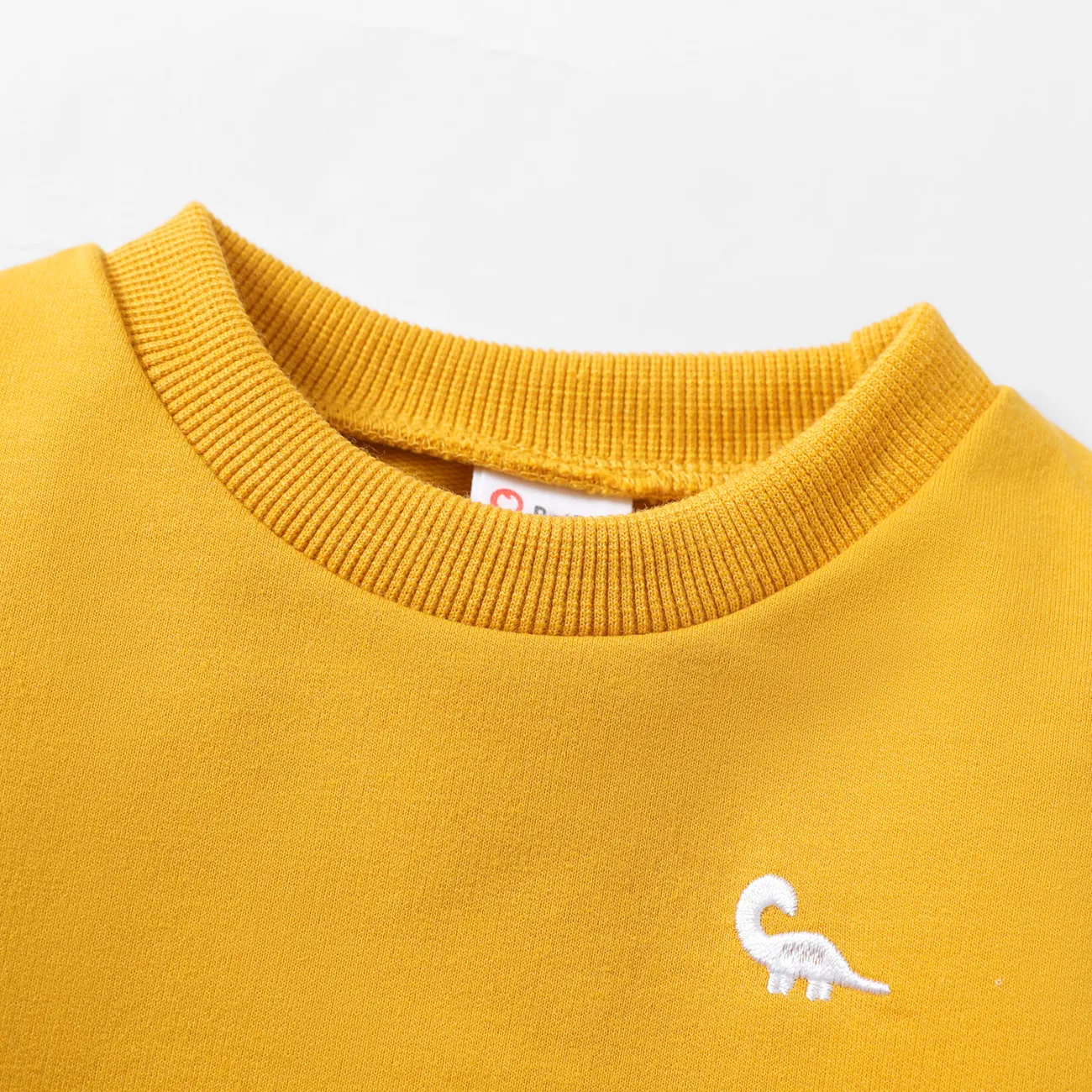 Baby Boy Animal Pattern Dinosaur Embroidery Long Sleeves Sweatshirt Yellow big image 1