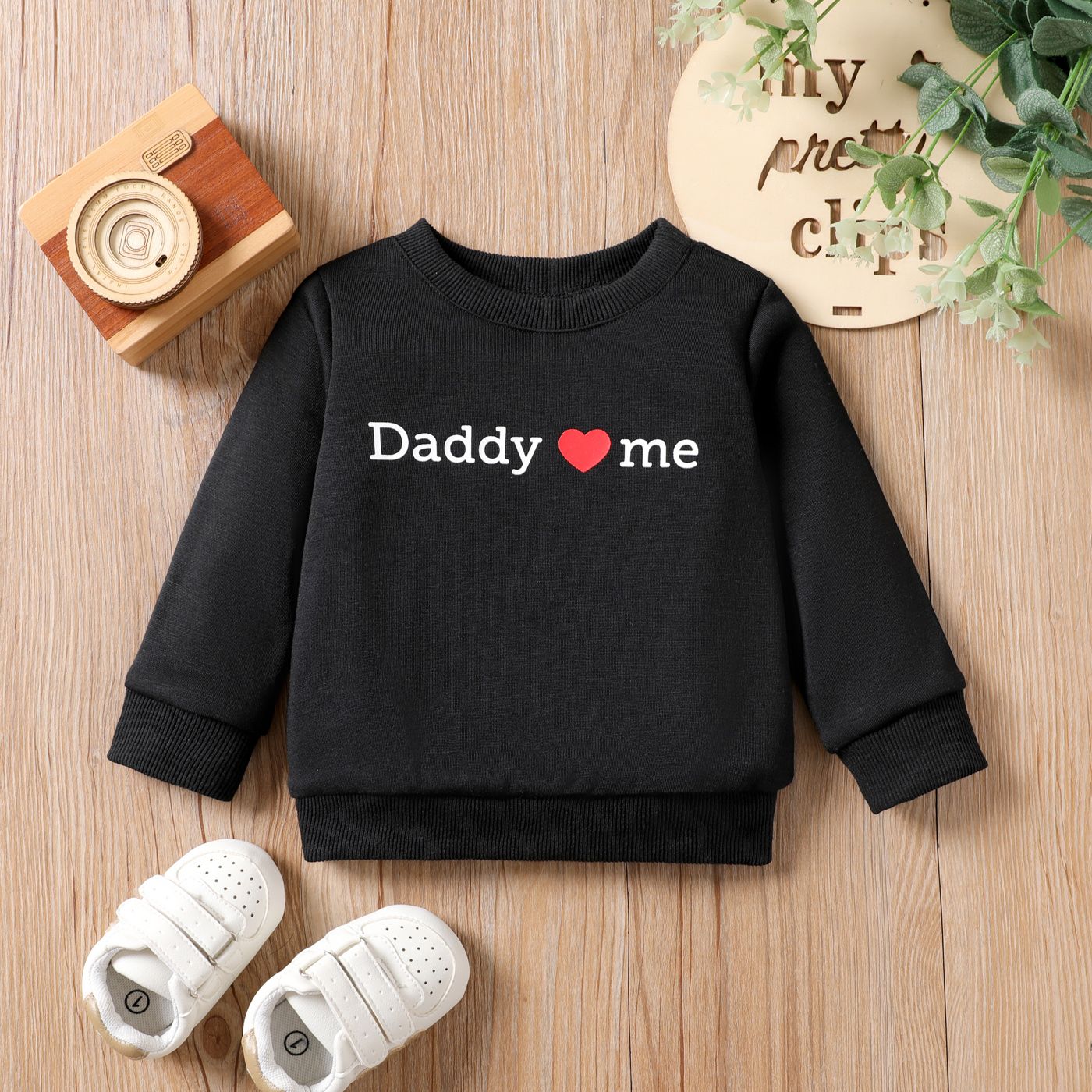 Baby Girl/Boy Letter Print Casual Long Sleeve Top