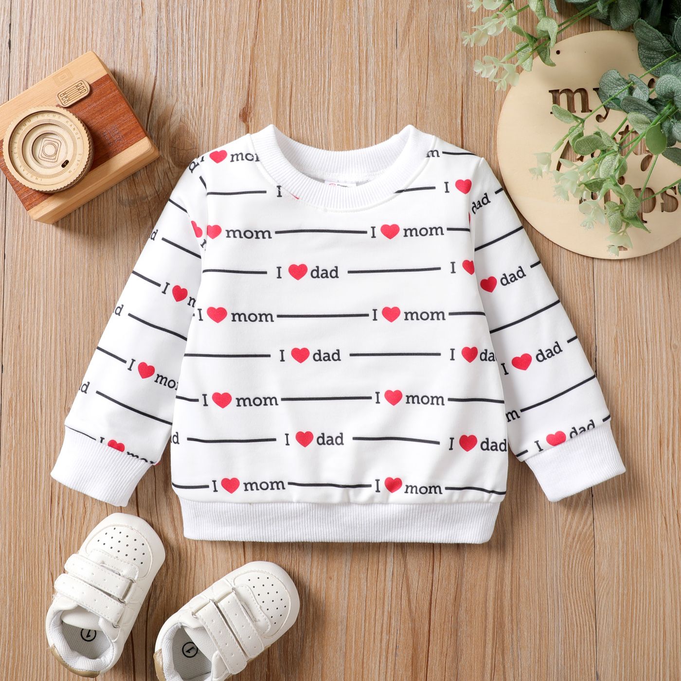 Baby Girl/Boy Letter Print Casual Long Sleeve Top
