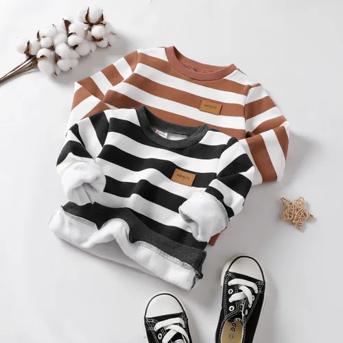Toddler Boy Casual Striped Long Sleeve Sweatshirt 