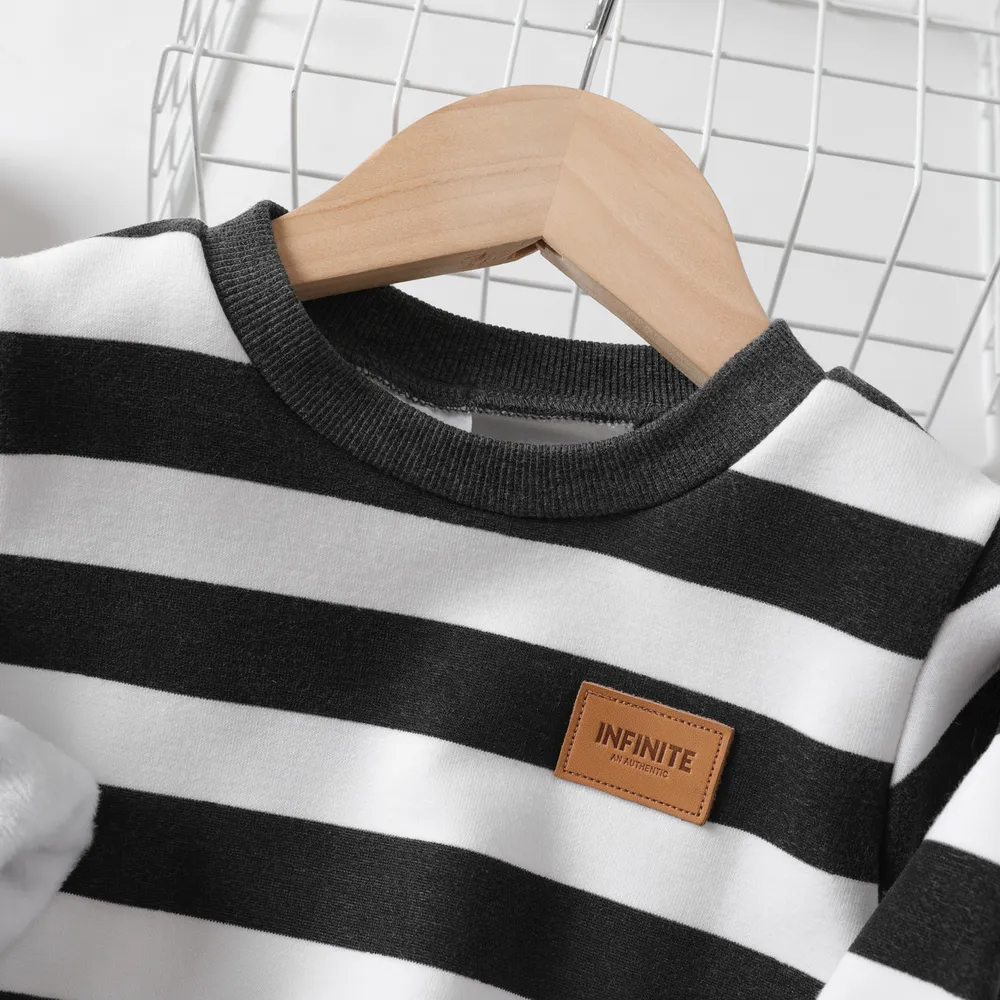 Toddler Boy Casual Striped Long Sleeve Sweatshirt big image 4