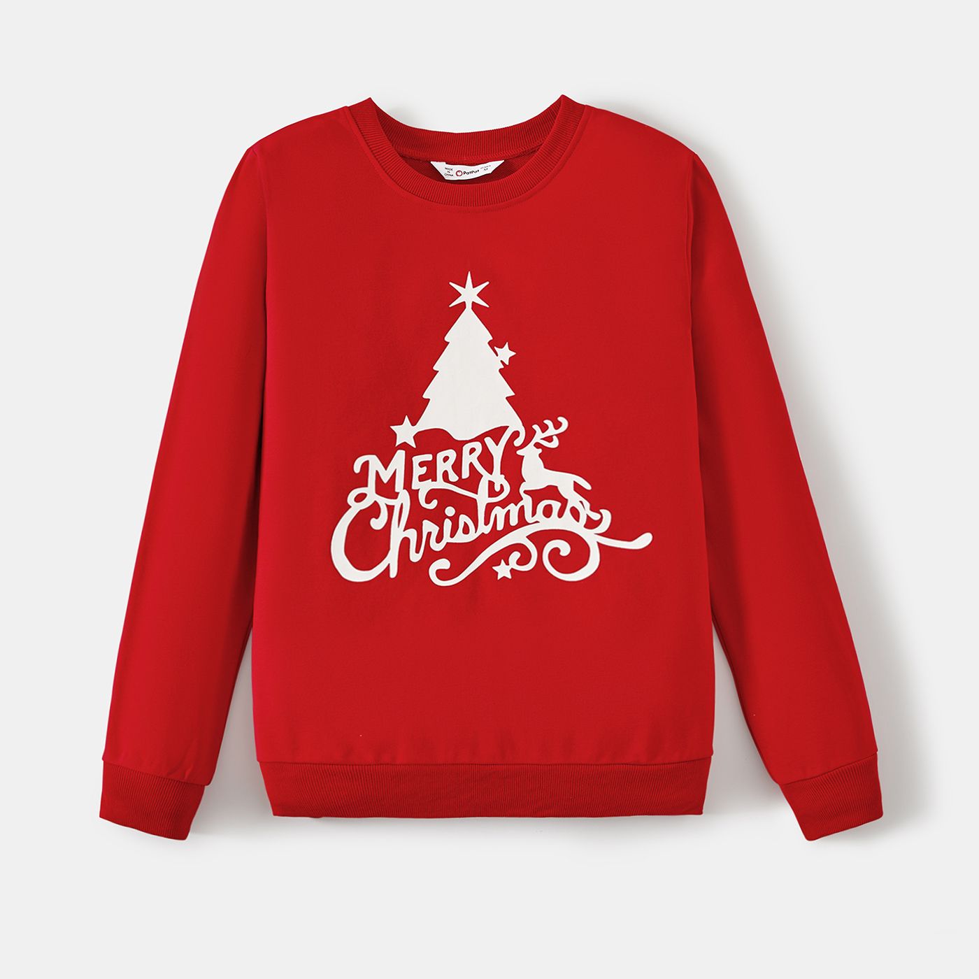 Christmas Family Matching Glow In The Dark Letters Print Long-sleeve Casual Tops