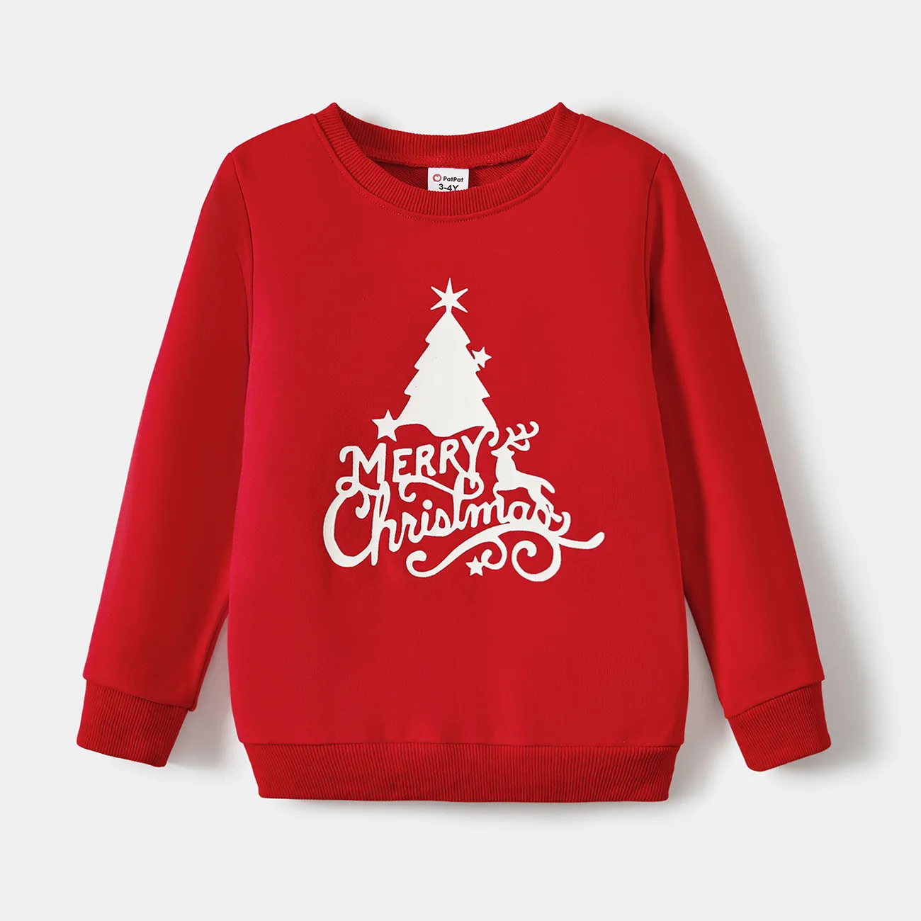 Christmas Family Matching Glow In The Dark Letters Print Long-sleeve Casual Tops