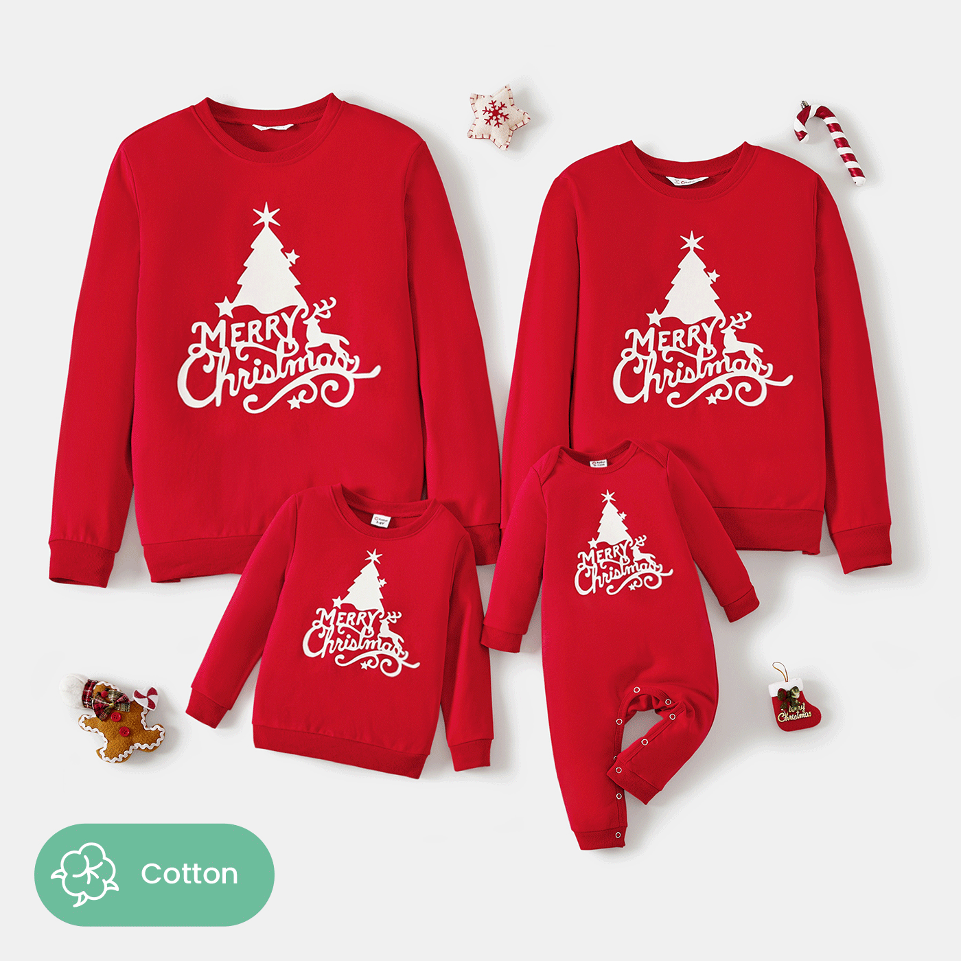 Christmas Family Matching Glow In The Dark Letters Print Long-sleeve Casual Tops  image 2