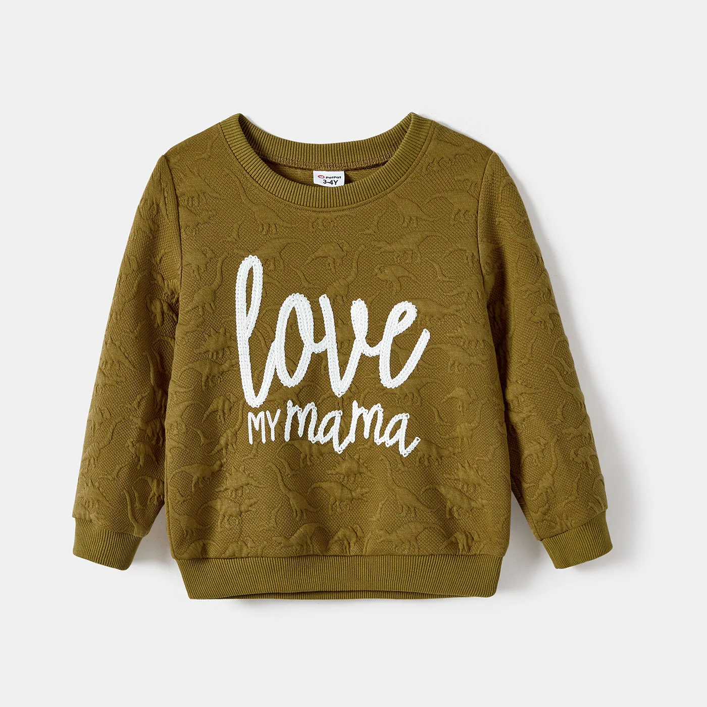 

Family Matching 3D Dinosaur Pattern Letters Print Long-sleeve Casual Tops